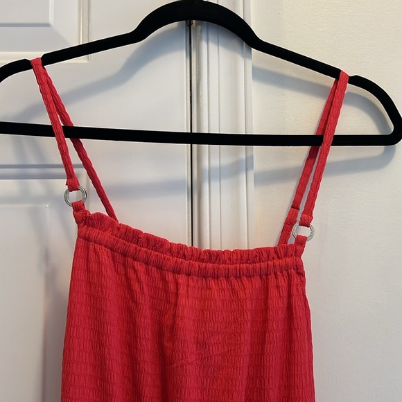MICAEL KORS MAXI DRESS size M crossed strapping back smocked waist NWOT - Picture 3 of 4